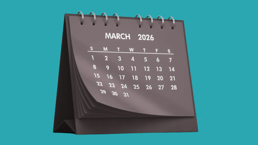 March calendar 2026
